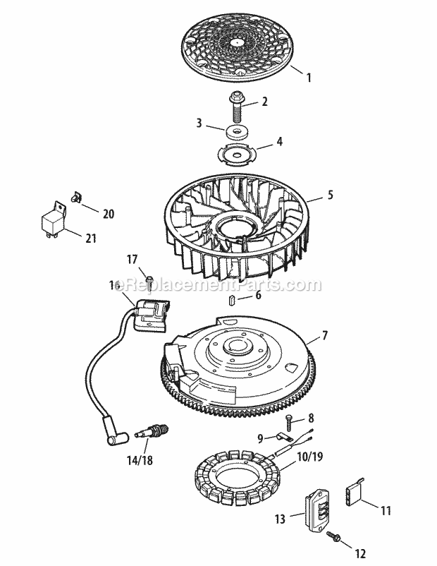 Kohler Sv590-3220 Ignition & Electrical Diagram and Parts List for LTX1040 (13AX90AS056, 13WX90AS009, 13WX90AS010, 13WX90) (2014) Cub Cadet Lawn Tractor